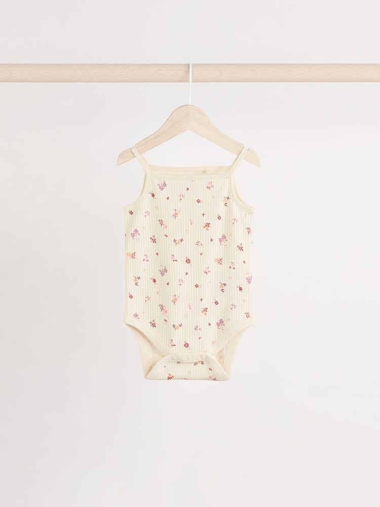 Karamell Floral - Trägerbody Baby, 100 % Baumwollbodys im 5 er-Pack - Image 8 of 11