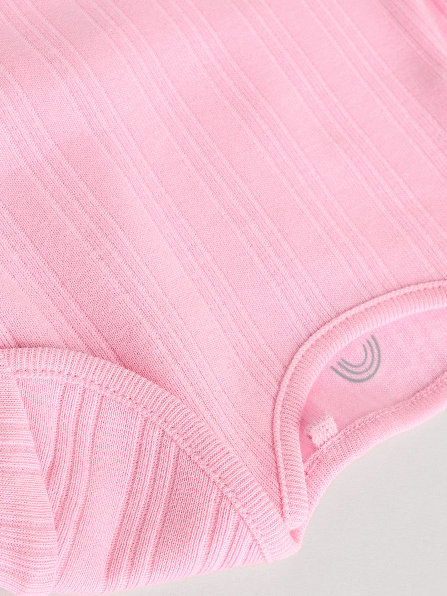 Buy Pink Baby Long Sleeve 100% Cotton Ribbed Bodysuits 5