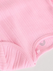 Rose - Lot de 5 bodys côtelés 100% coton à manches longues bébé - Image 11 de 13