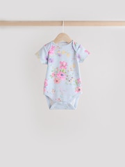 Rózsaszínű Virágos Nyomtatási - Babáknak Rövid ujjú  100% Cotton Body 3 Csomag - 12/ 4 kép