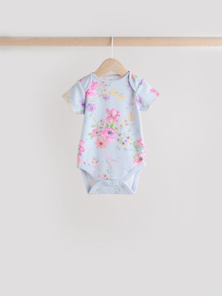 Impression florale rose - Bébé Manches courtes  100% Coton Body 3 Lot - Image 4 of 12