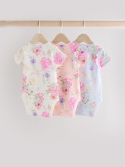 Rózsaszínű Virágos Nyomtatási - Babáknak Rövid ujjú  100% Cotton Body 3 Csomag - 12/ 5 kép