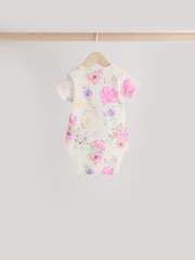 Rózsaszínű Virágos Nyomtatási - Babáknak Rövid ujjú  100% Cotton Body 3 Csomag - 12/ 6 kép