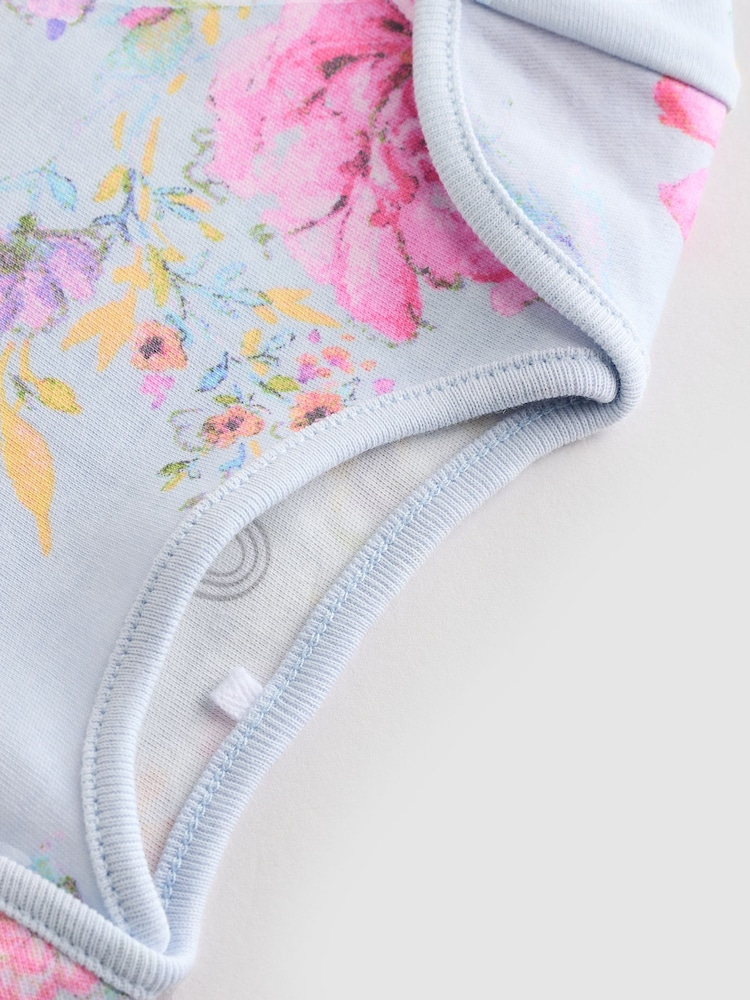 Impression florale rose - Bébé Manches courtes  100% Coton Body 3 Lot - Image 9 of 12