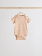 Brown Animal Short Sleeve 100% Cotton Baby Bodysuits 3 Pack - Image 5 of 9