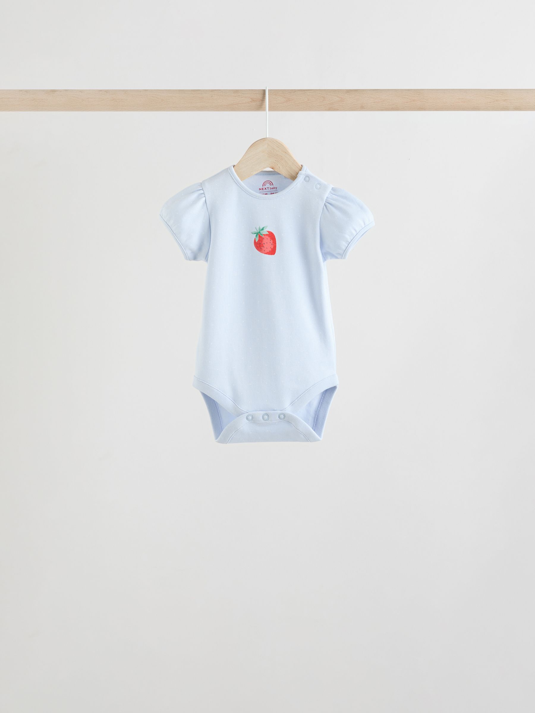 Buy Red Strawberry 100% Cotton Short Sleeve Baby Bodysuits 5