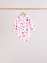 Pink Star Baby Long Sleeve 100% Cotton Bodysuit 5 Pack - Image 3 of 13
