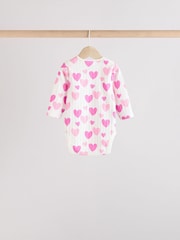 Pink Star Baby Long Sleeve 100% Cotton Bodysuit 5 Pack - Image 4 of 13