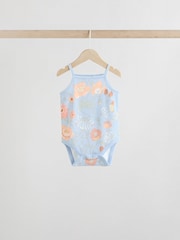 Blue Floral Baby Strappy Vest Bodysuits 5 Pack - Image 3 of 13