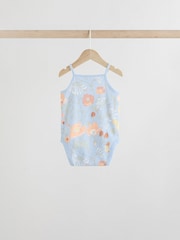 Blue Floral Baby Strappy Vest Bodysuits 5 Pack - Image 4 of 13