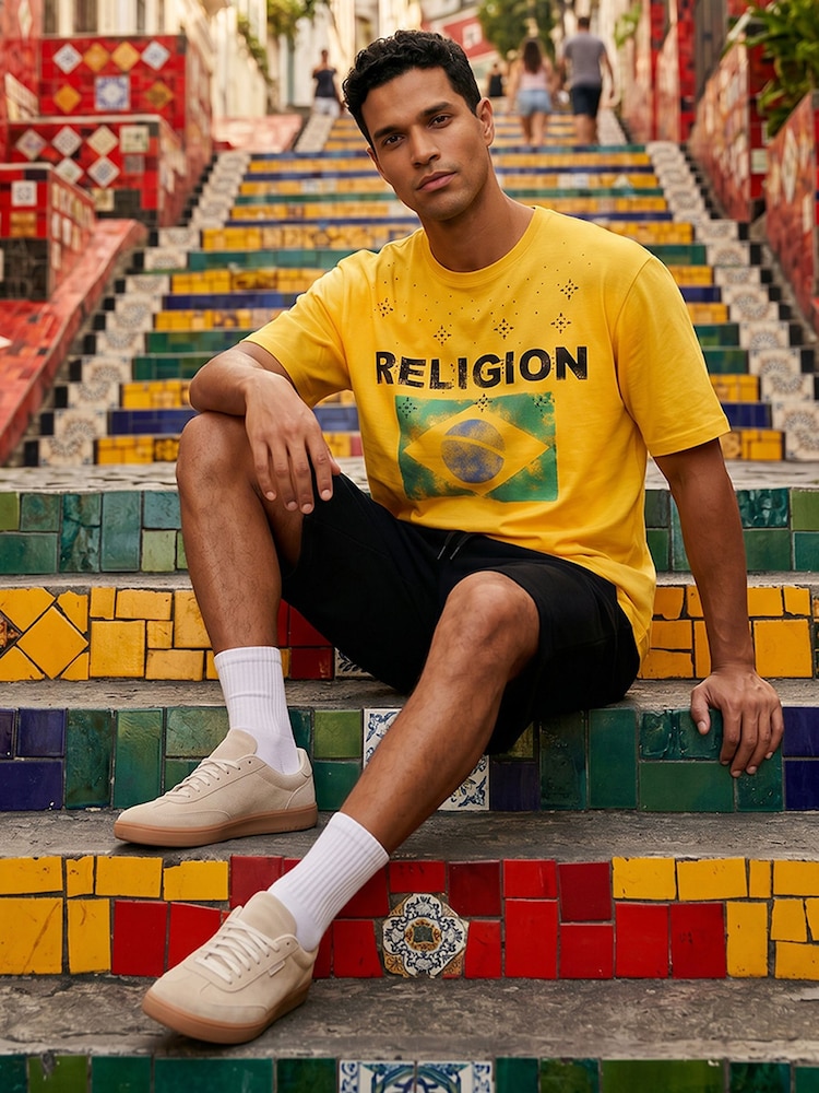 Religion Yellow Brazil T-Shirt - Image 1 of 7 Religion Yellow Brazil T-Shirt - Image 1 of 7