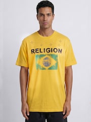 Religion Yellow Brazil T-Shirt - Image 5 of 7