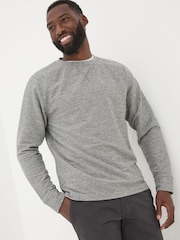 FatFace Grey Textured Crew T-Shirt - Image 1 of 6