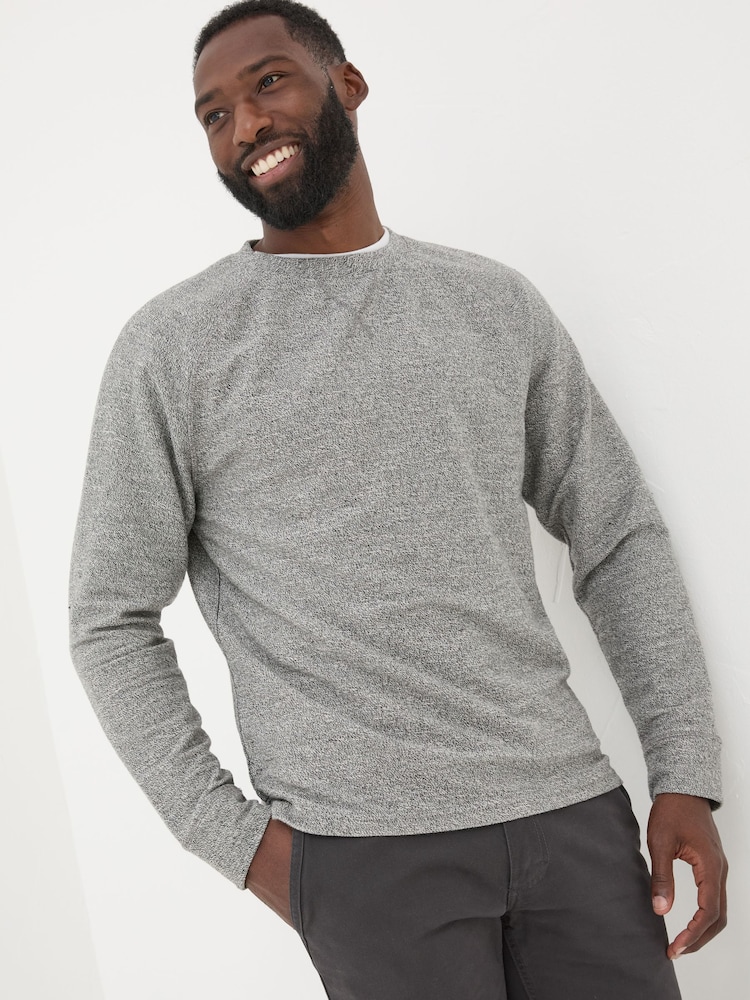 FatFace Grey Textured Crew T-Shirt - Image 1 of 6
