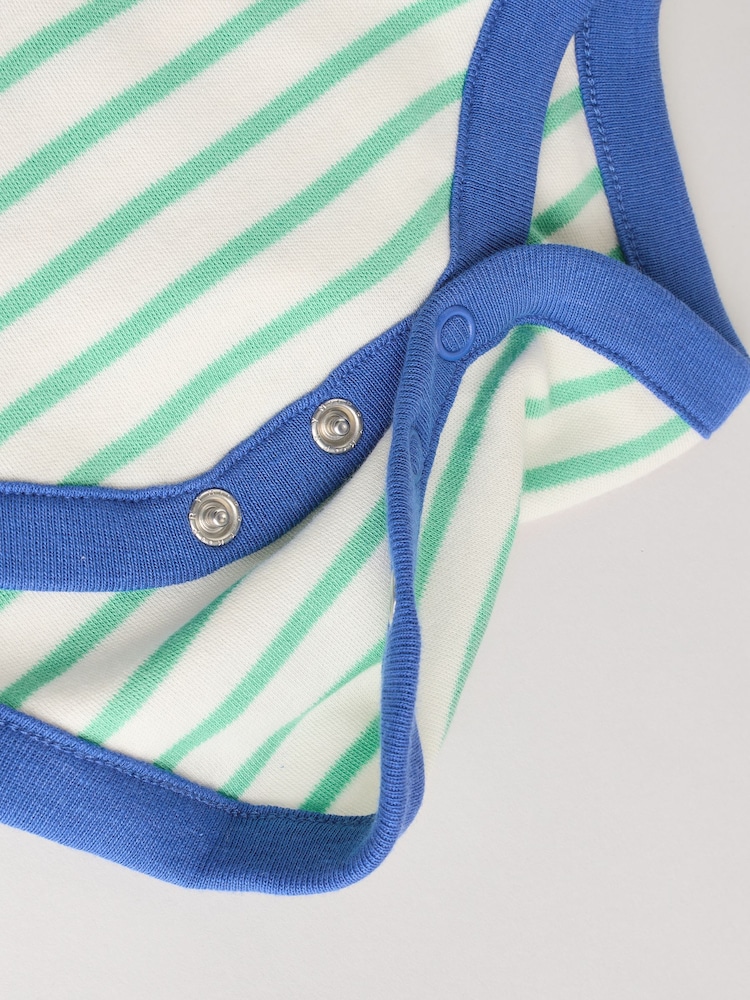 Multi Bright Stripe Short Sleeve Bodysuits 5 Pack - Image 13 of 13