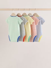 Multi Bright Stripe Short Sleeve Bodysuits 5 Pack - Image 2 of 13