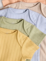 Multi Baby Short Sleeve Bodysuits 5 Pack - Image 10 of 12