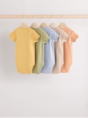 Multi Baby Short Sleeve Bodysuits 5 Pack - Image 2 of 12