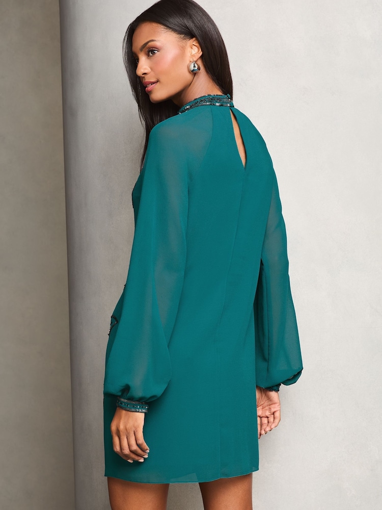 Lipsy, langärmeliges Mini-Etuikleid mit handverziertem Muster - Bild 4 von 4 Lipsy, langärmeliges Mini-Etuikleid mit handverziertem Muster - Bild 4 von 4