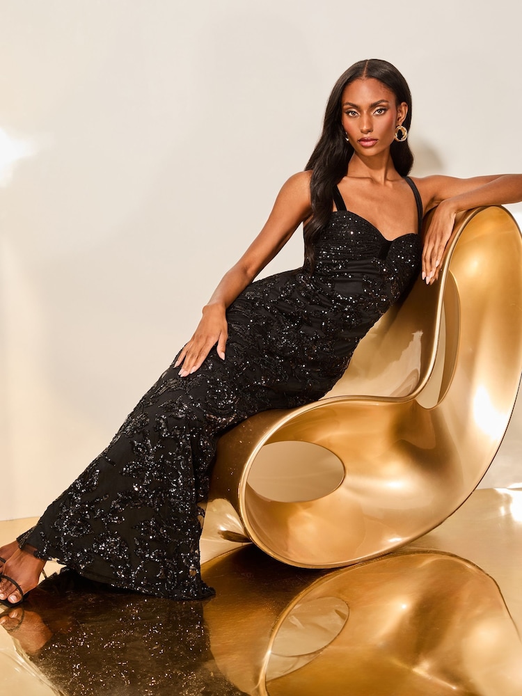 Lipsy Premium Figurbetontes Maxikleid mit Pailletten - Bild 4 von 4 Lipsy Premium Figurbetontes Maxikleid mit Pailletten - Bild 4 von 4