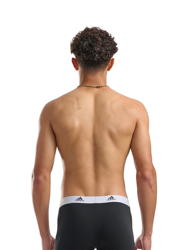 adidas Black/White Active Flex Cotton 3 Pack Boxers 5inch - Image 2 of 6