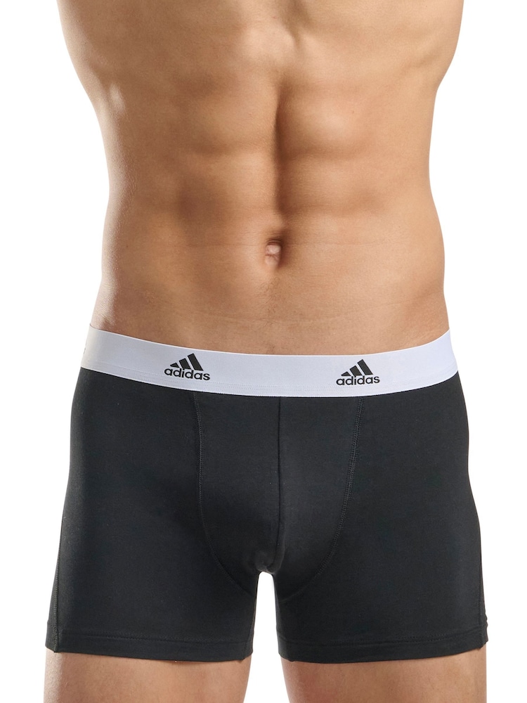 Czarny/biały - Zestaw 3 par bawełnianych bokserek adidas Active Flex o długości 5 cali - Image 3 of 6