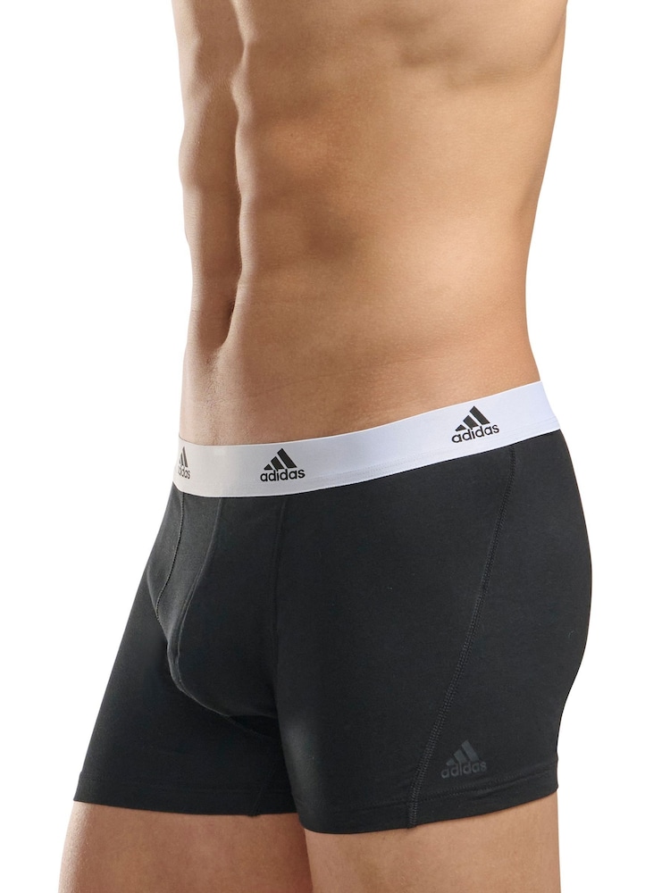 Czarny/biały - Zestaw 3 par bawełnianych bokserek adidas Active Flex o długości 5 cali - Image 4 of 6