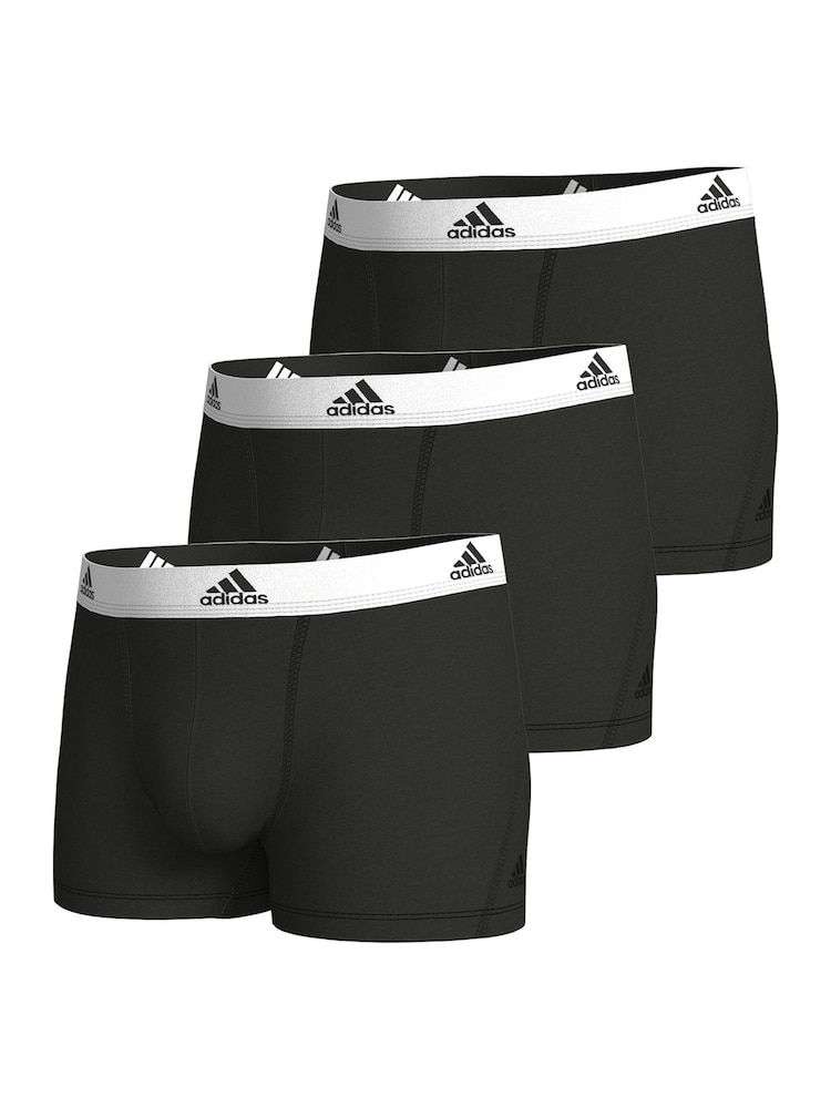 Czarny/biały - Zestaw 3 par bawełnianych bokserek adidas Active Flex o długości 5 cali - Image 5 of 6