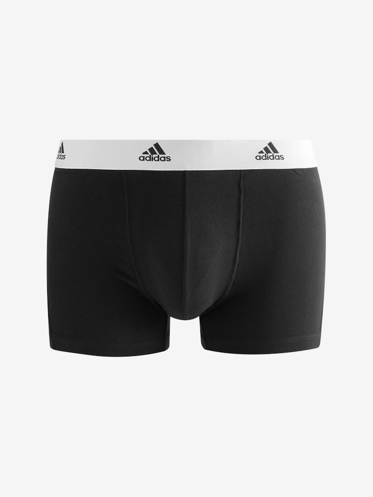adidas Black/White Active Flex Cotton 3 Pack Boxers 5inch - Image 6 of 6