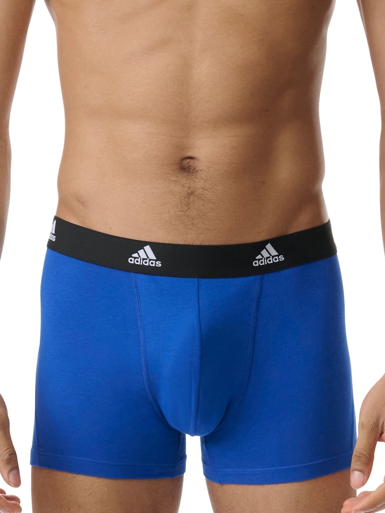 בצבע שחור/ כחול כהה - adidas Active Flex Cotton 3 Pack Boxers 5inch - Image 5 of 8