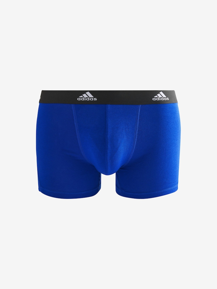 בצבע שחור/ כחול כהה - adidas Active Flex Cotton 3 Pack Boxers 5inch - Image 6 of 8