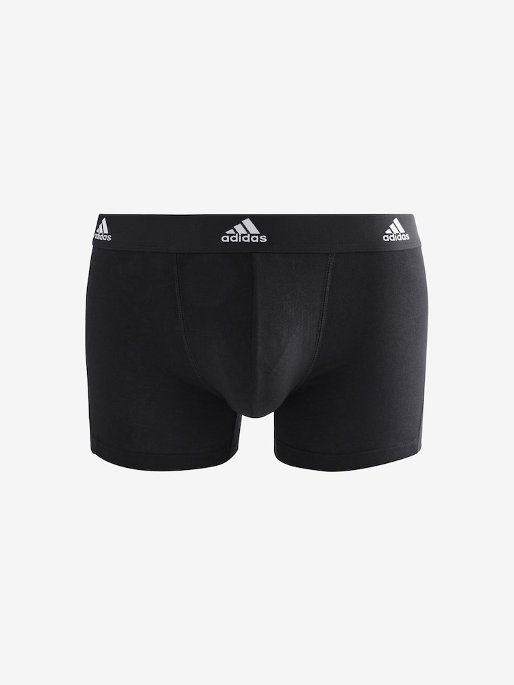 בצבע שחור/ כחול כהה - adidas Active Flex Cotton 3 Pack Boxers 5inch - Image 7 of 8