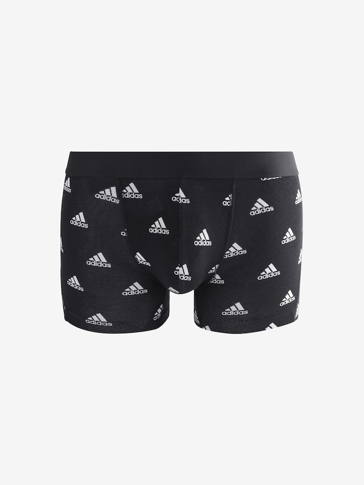 adidas Black/Navy Active Flex Cotton 3 Pack Boxers 5inch - Image 8 of 8
