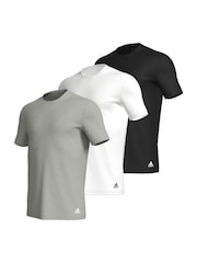 adidas Multi Crew Neck 100% Cotton T-Shirts 3 Pack - Image 1 of 8