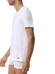 adidas Multi Crew Neck 100% Cotton T-Shirts 3 Pack - Image 4 of 8