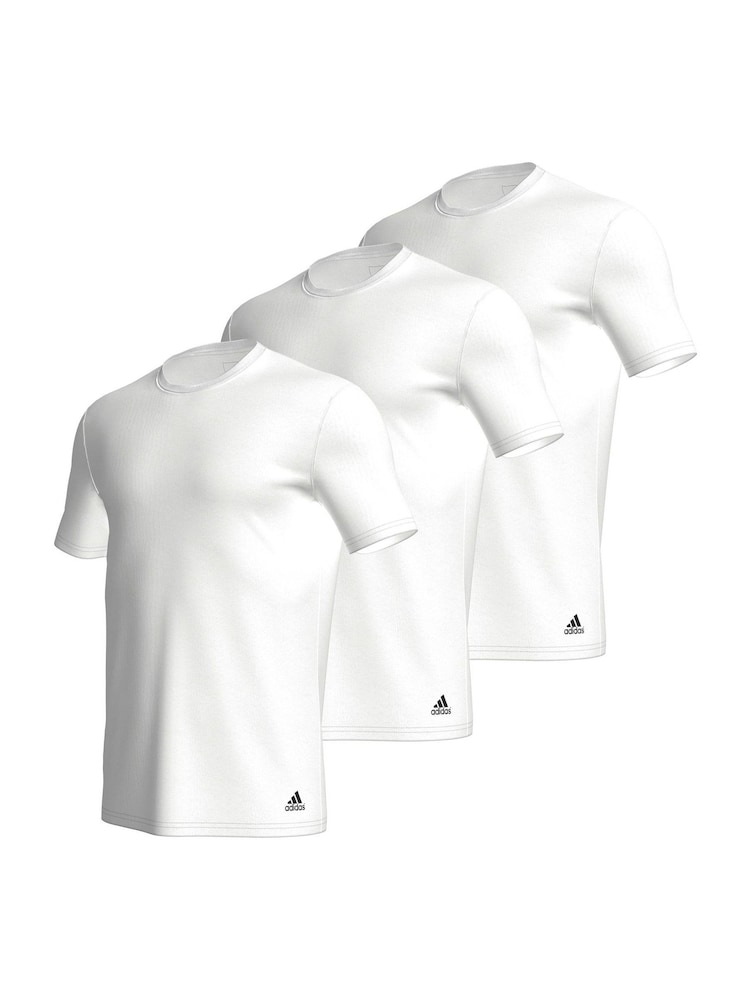 adidas White Crew Neck 100% Cotton T-Shirts 3 Pack - Image 1 of 6
