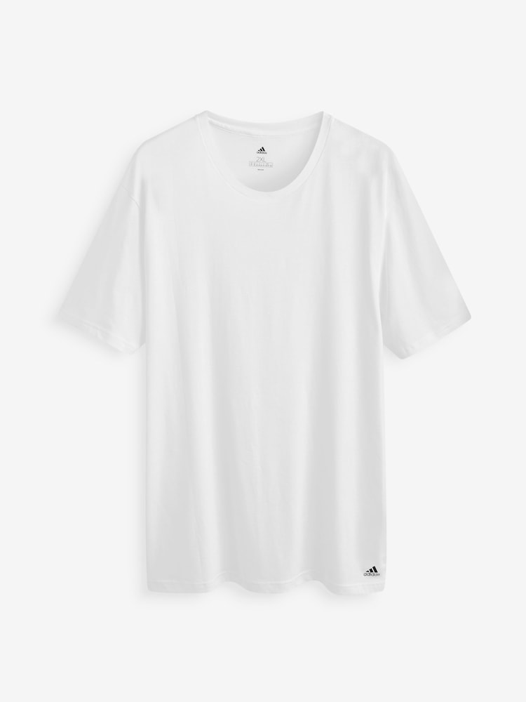 adidas White Crew Neck 100% Cotton T-Shirts 3 Pack - Image 6 of 6