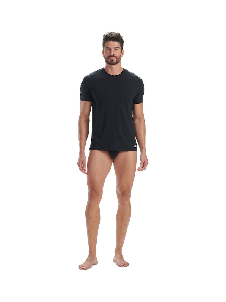 adidas Black Crew Neck 100% Cotton T-Shirts 3 Pack - Image 3 of 6