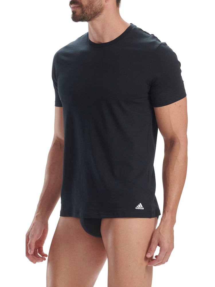 adidas Black Crew Neck 100% Cotton T-Shirts 3 Pack - Image 5 of 6