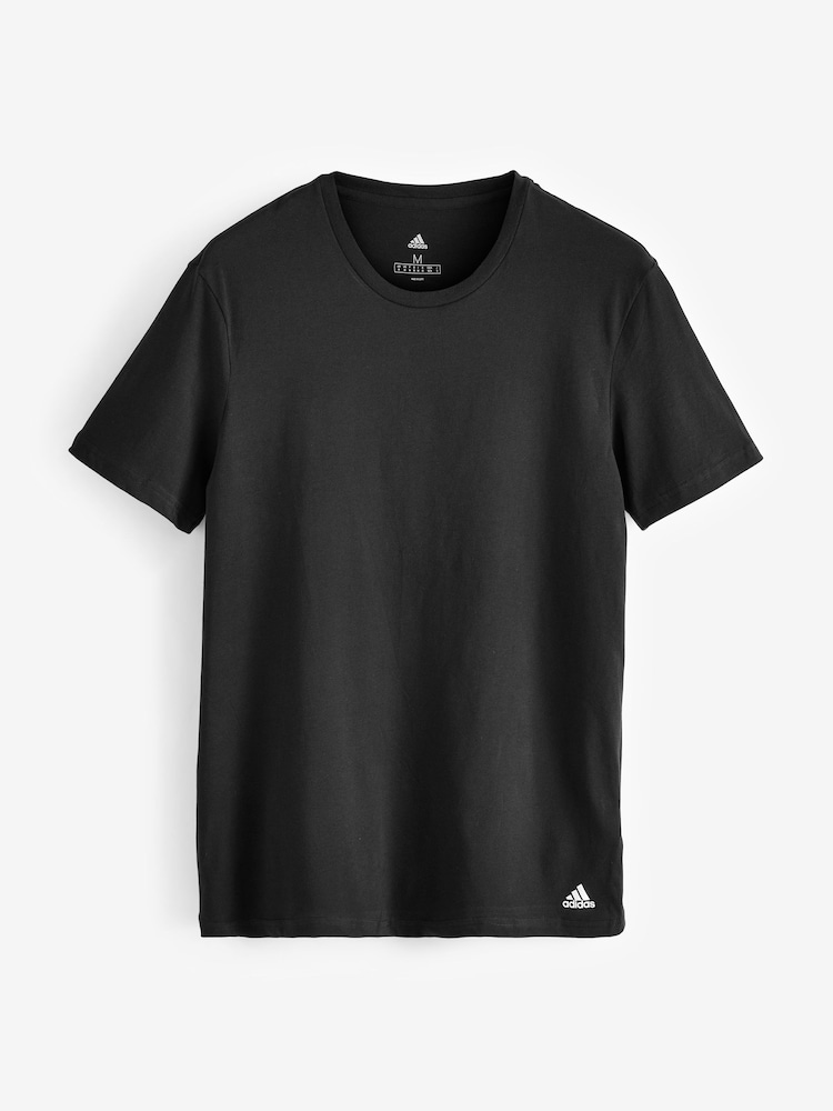Черный - Набор из 3 футболок из 100% хлопка с круглым вырезом adidas - Изображение 6 из 6