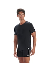 adidas Multi V-Neck 100% Cotton T-Shirts 3 Pack - Image 2 of 7