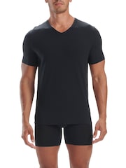 adidas Multi V-Neck 100% Cotton T-Shirts 3 Pack - Image 4 of 7