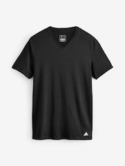 adidas Multi V-Neck 100% Cotton T-Shirts 3 Pack - Image 5 of 7