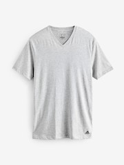 adidas Multi V-Neck 100% Cotton T-Shirts 3 Pack - Image 6 of 7