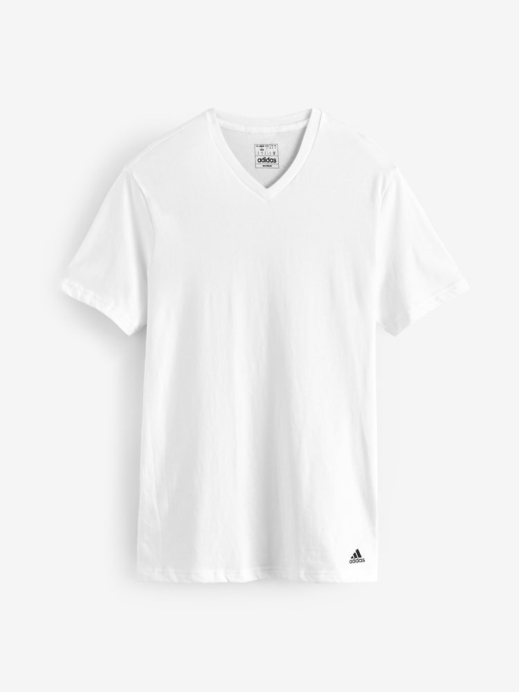 adidas Multi V-Neck 100% Cotton T-Shirts 3 Pack - Image 7 of 7