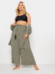 Yours Curve Black Geometric Print Tassel Trousers - Image 2 of 5