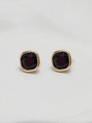 Jon Richard Gold Tone Jet Stone Clip Earrings - Image 1 of 3