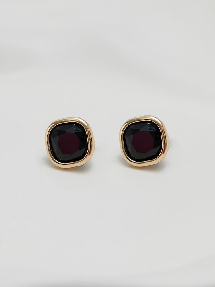 Jon Richard Gold Tone Jet Stone Clip Earrings - Image 1 of 3
