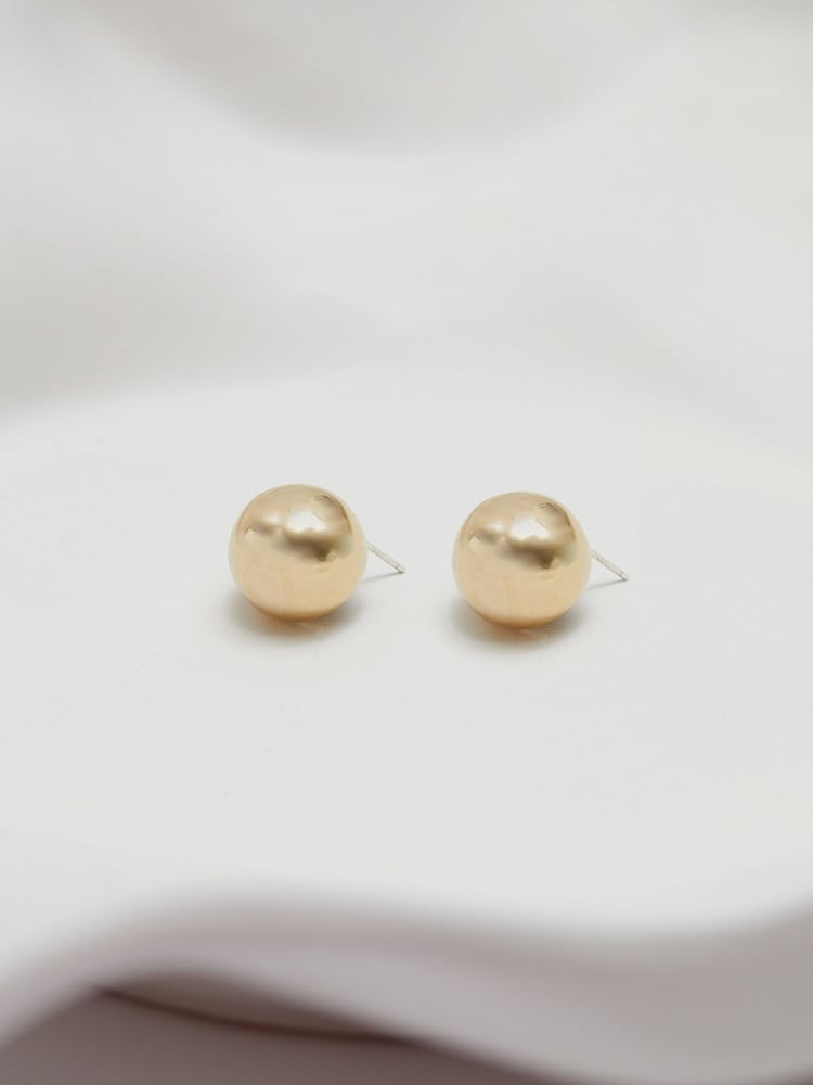 Jon Richard Gold Tone Polished Orb Earrings - Image 2 of 3