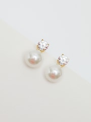 Jon Richard Gold Tone Crystal and Pearl Earrings - Image 2 of 3
